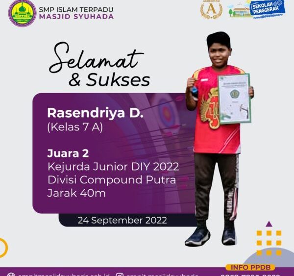 Siswa SMP IT Masjid Syuhada Berprestasi dalam Kejurda Junior DIY 2022