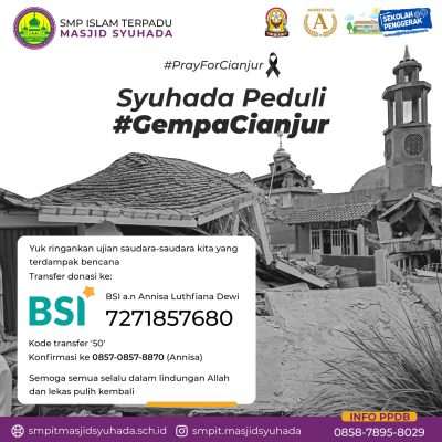 SMPIT Masjid Syuhada Membuka Layanan Donasi bagi Para Korban Gempa di Cianjur