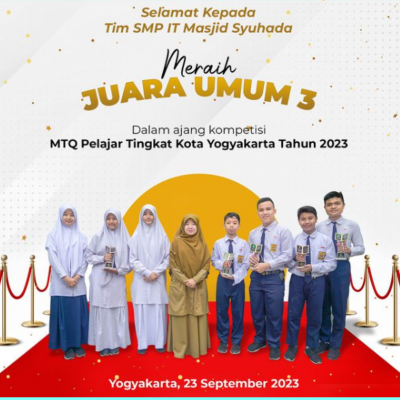 Prestasi SMP IT Masjid Syuhada dalam MTQ Pelajar Tingkat Kota Yogyakarta Tahun 2023